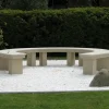 Statues & Sculptures Stone Benches^Grand Curved Modern Stone Garden Bench