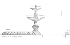 Statues & Sculptures Water Features^Grand Double Tier 4m Emerald Marble Stone Water Fountain Feature