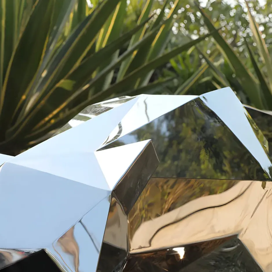 Statues & Sculptures Low Poly|Animals^Grand Panther 87cm Geometric Metal Garden Sculpture