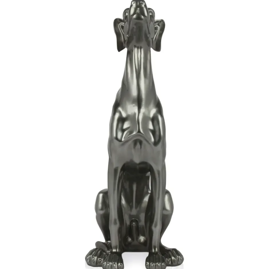 Statues & Sculptures Floor Standing|Animals^Guardian Greyhound 81cm Anthracite Resin Indoor Sculpture