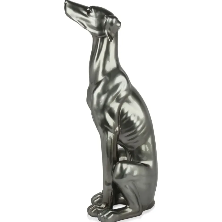 Statues & Sculptures Floor Standing|Animals^Guardian Greyhound 81cm Anthracite Resin Indoor Sculpture