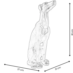 Statues & Sculptures Floor Standing|Animals^Guardian Greyhound 81cm Anthracite Resin Indoor Sculpture