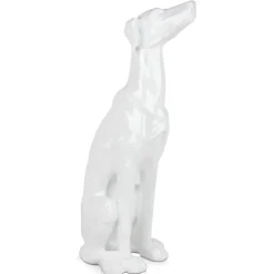 Statues & Sculptures Floor Standing|Animals^Guardian Greyhound 81cm White Resin Indoor Sculpture