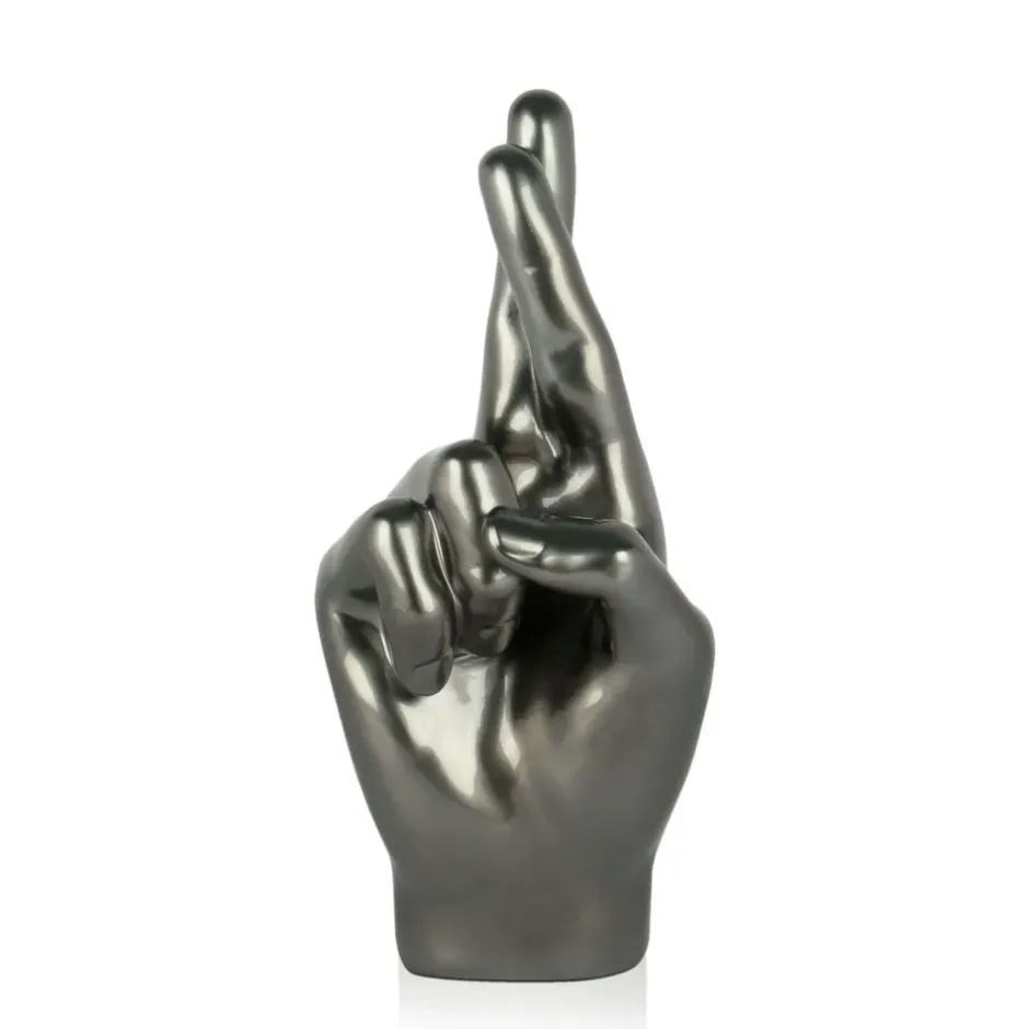 Statues & Sculptures Table Top|Contemporary^Hope Hand 28cm Anthracite Resin Indoor Sculpture