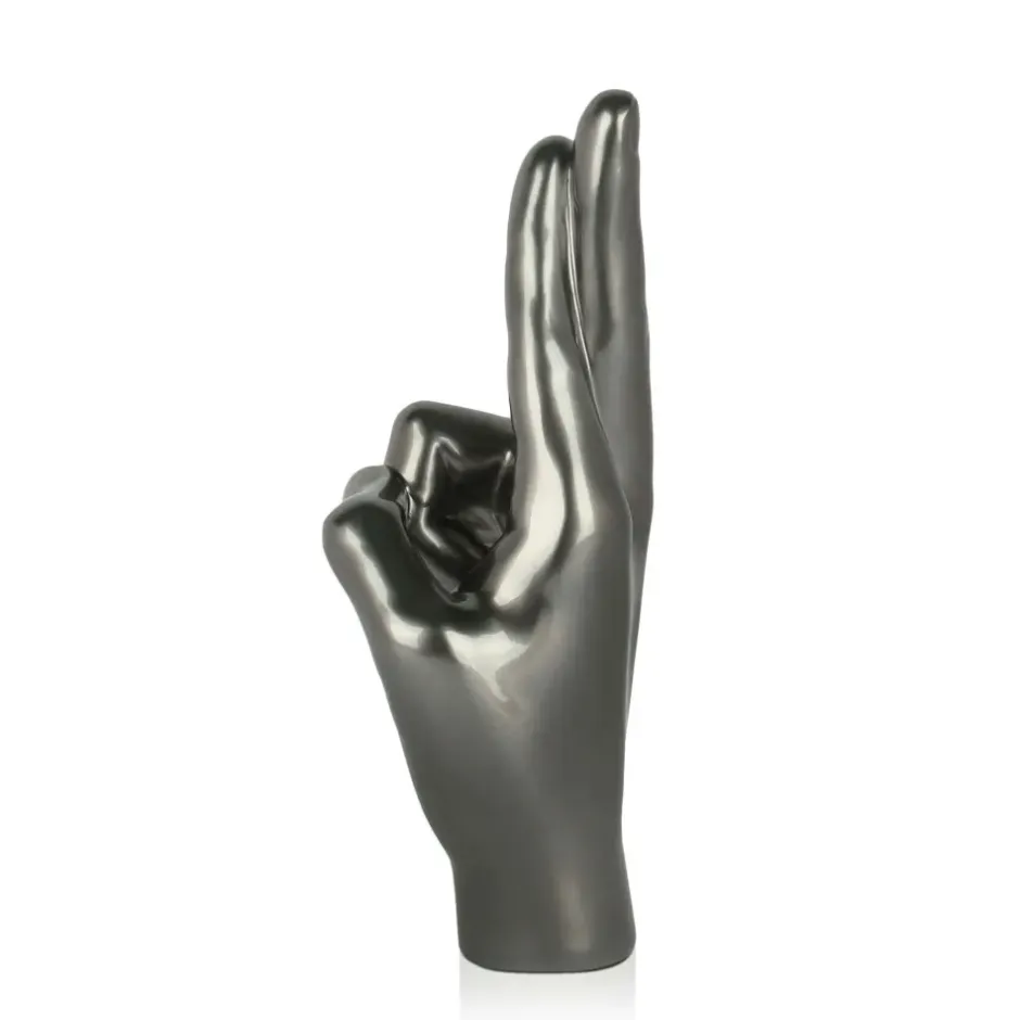 Statues & Sculptures Table Top|Contemporary^Hope Hand 28cm Anthracite Resin Indoor Sculpture
