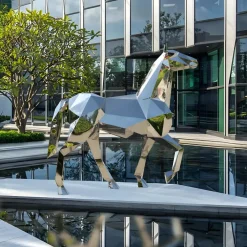 Statues & Sculptures Wildlife|Horses^Horse 182cm Geometric Metal Garden Sculpture