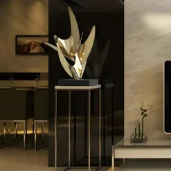 Statues & Sculptures Table Top|Abstract^Infinite Bloom 71cm Gold Metal Indoor Sculpture