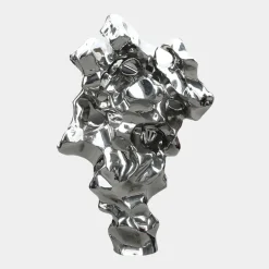 Statues & Sculptures Floor Standing|Abstract^Liquid Mirage 155cm Silver Metal Garden Sculpture
