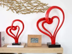 Statues & Sculptures Floor Standing|Abstract^Love Fusion 73cm Red Resin Indoor Sculpture