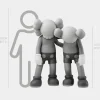 Statues & Sculptures Giant|Figurative^Lucify Companions 150cm Grey Resin Indoor Sculpture