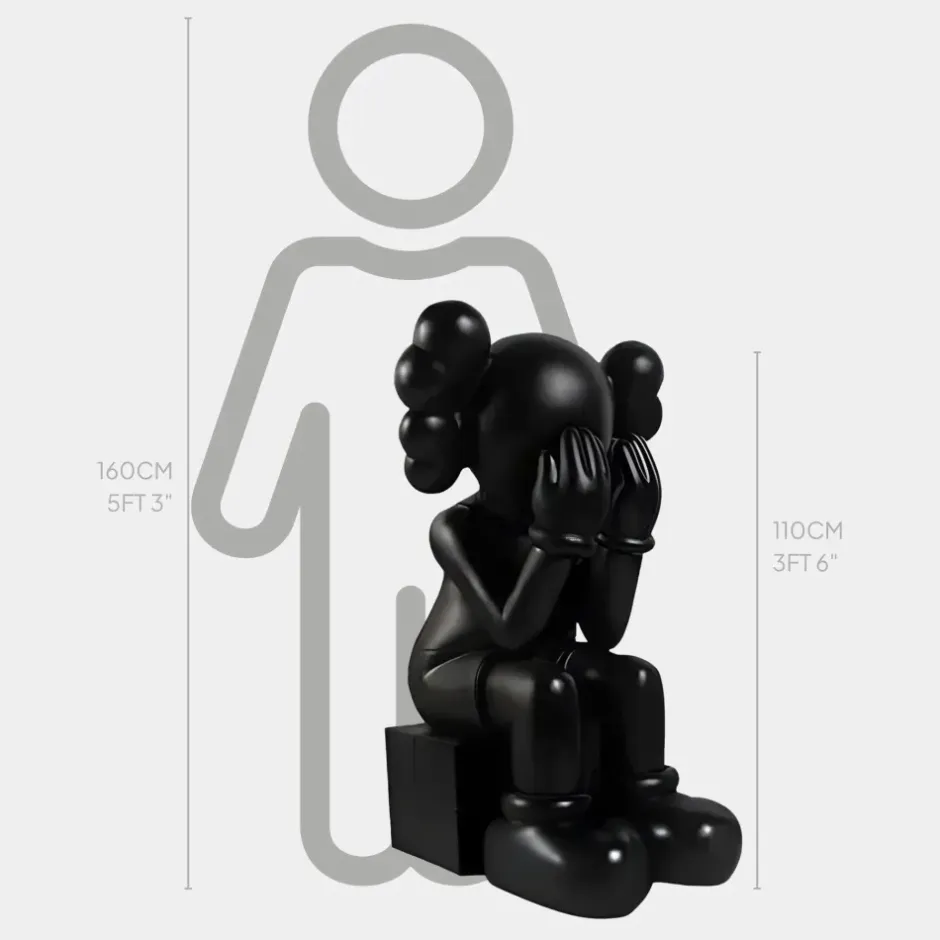 Statues & Sculptures Figurative|Floor Standing^Lucify Hide 110cm Black Resin Indoor Sculpture