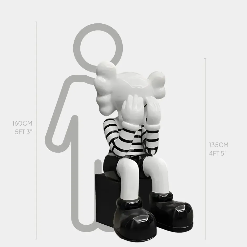 Statues & Sculptures Figurative|Floor Standing^Lucify Hide 135cm Black & White Resin Indoor Sculpture