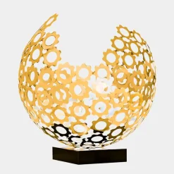 Statues & Sculptures Table Top|Abstract^Lunar Sphere 44cm Gold Metal Indoor Sculpture