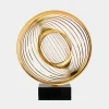 Statues & Sculptures Table Top|Abstract^Luxe Sphere 67cm Gold Metal Indoor Sculpture
