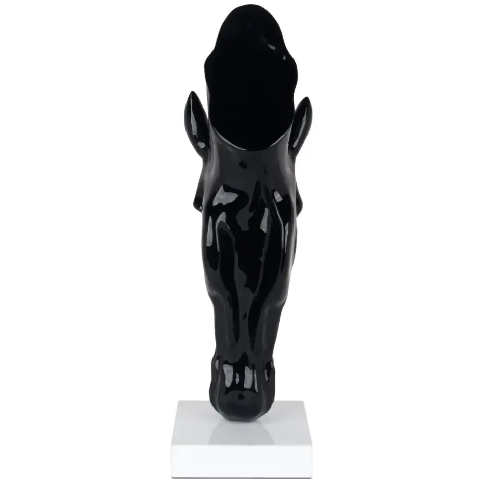 Statues & Sculptures Floor Standing|Animals^Majestic Horse Head 70cm Black Resin Indoor Sculpture