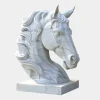 Statues & Sculptures Horses|Modern^Majestic Horse Head 120cm White Marble Garden Statue