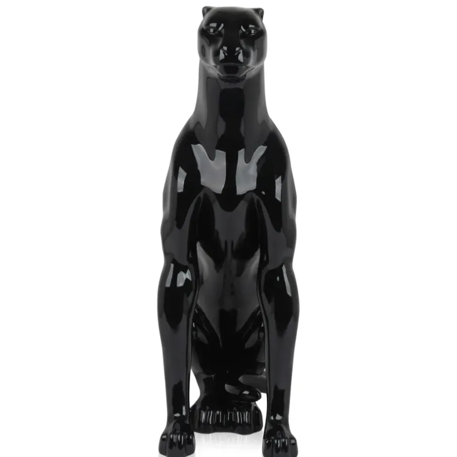 Statues & Sculptures Floor Standing|Animals^Majestic Panther 78cm Black Resin Indoor Sculpture