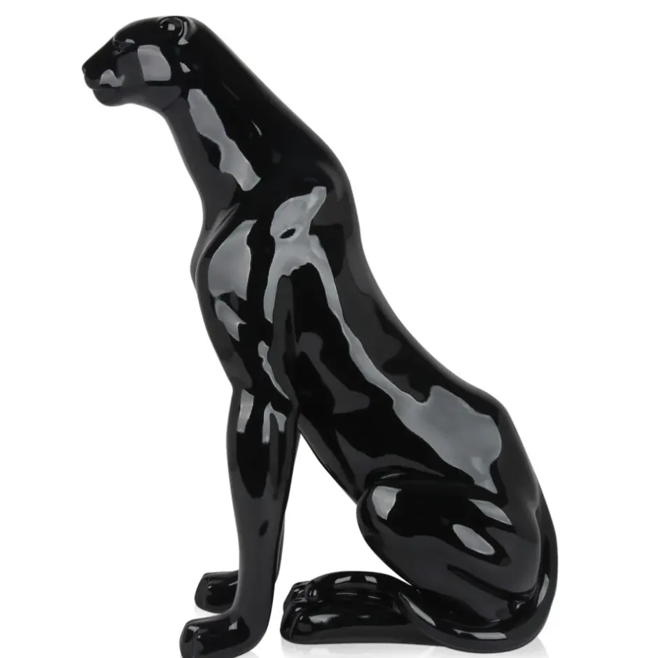 Statues & Sculptures Floor Standing|Animals^Majestic Panther 78cm Black Resin Indoor Sculpture