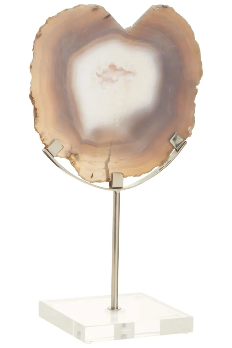 Statues & Sculptures Table Top|Abstract^Mystical Agate 30cm White & Silver Stone Indoor Sculpture