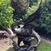 Statues & Sculptures Dragons^Mystical Dragon 232cm Bronze Metal Garden Statue