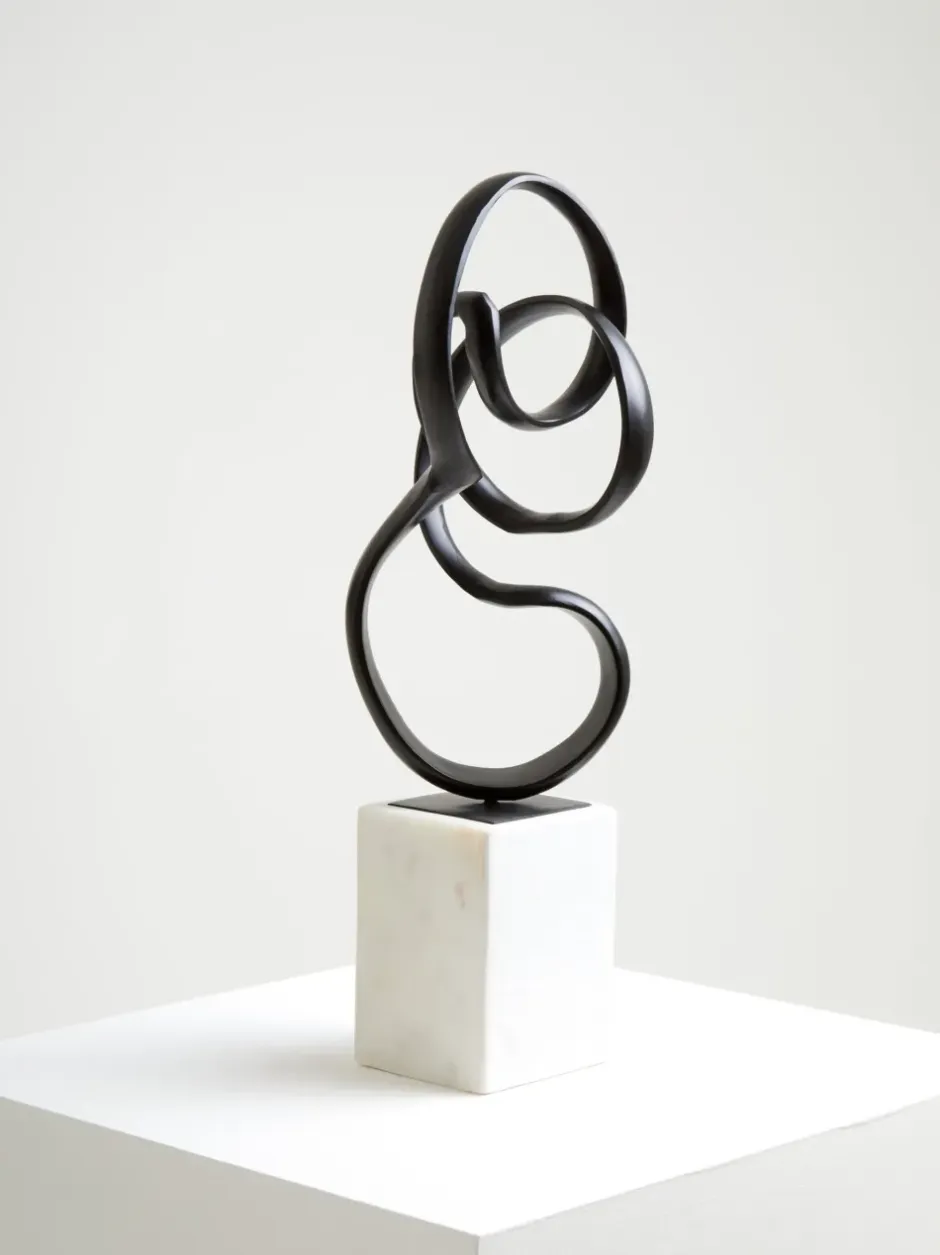 Statues & Sculptures Table Top|Abstract^Mystical Grace 60cm Black Metal Indoor Sculpture