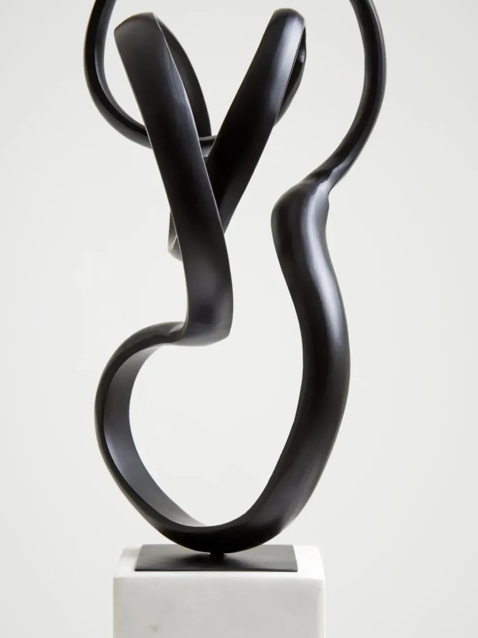 Statues & Sculptures Table Top|Abstract^Mystical Grace 60cm Black Metal Indoor Sculpture