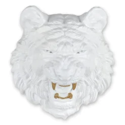 Statues & Sculptures Wall Art|Animals^Mystic Tiger 37cm White Resin Wall Sculpture