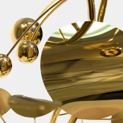 Statues & Sculptures Floor Standing|Abstract^Nebular Bloom 103cm Gold Metal Indoor Sculpture