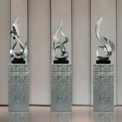 Statues & Sculptures Table Top|Floor Standing^Nexus Ignite 93cm Silver Metal Indoor Sculpture v1