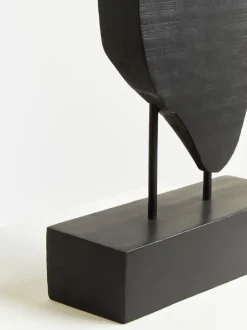 Statues & Sculptures Table Top|Abstract^Obsidian Essence 70cm Black Wood Indoor Sculpture