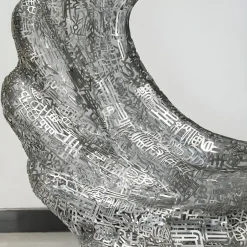 Statues & Sculptures Floor Standing|Abstract^Oceanic Wave 117cm Gold Metal Indoor Sculpture