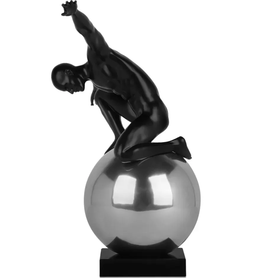 Statues & Sculptures Figurative|Table Top^Orbital Balance 65cm Black Resin Indoor Sculpture