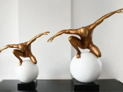 Statues & Sculptures Figurative|Table Top^Orbital Balance 47cm Bronze Resin Indoor Sculpture