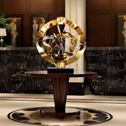 Statues & Sculptures Table Top|Abstract^Orbital Chaos 65cm Gold Metal Indoor Sculpture