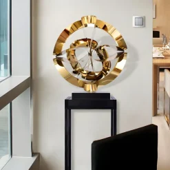 Statues & Sculptures Table Top|Abstract^Orbital Chaos 65cm Gold Metal Indoor Sculpture