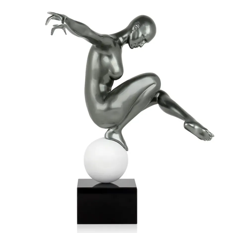 Statues & Sculptures Figurative|Table Top^Orbital Dance 45cm Anthracite Resin Indoor Sculpture