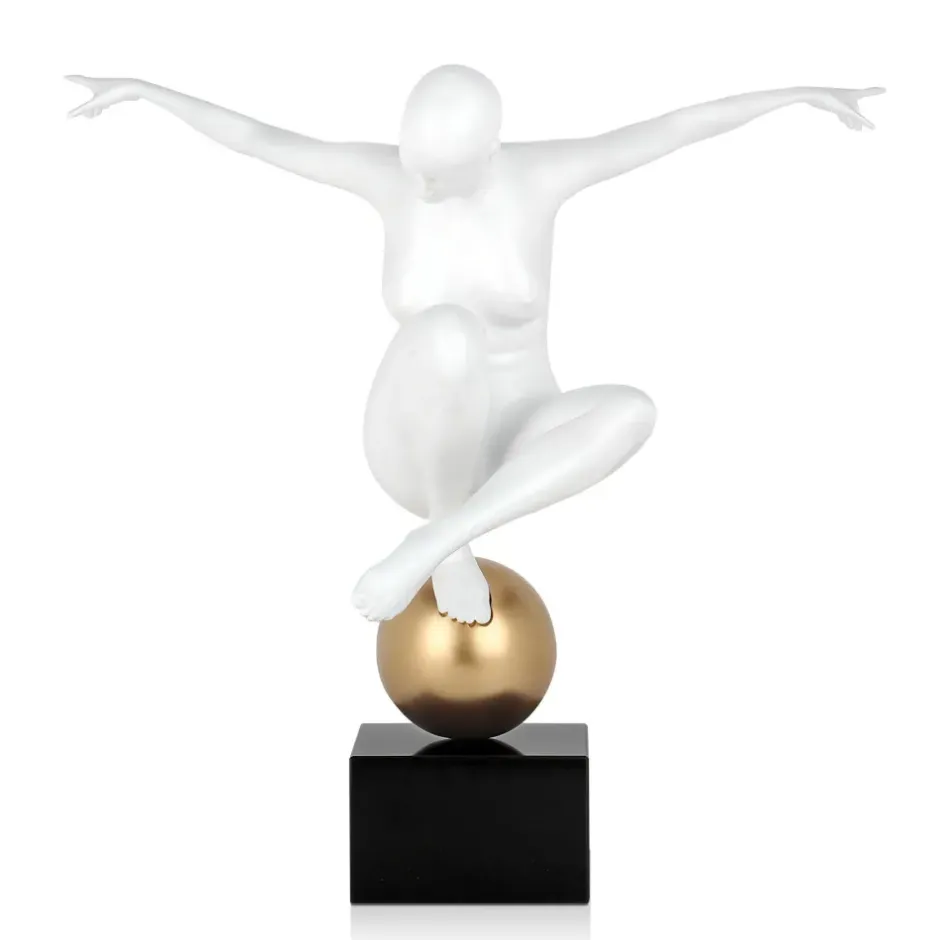 Statues & Sculptures Figurative|Table Top^Orbital Dance 45cm White Resin Indoor Sculpture