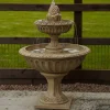 Statues & Sculptures Water Features^Pineapple Two Tier Stone Fountain Garden Water Feature