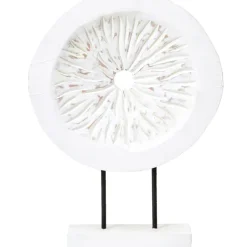 Statues & Sculptures Table Top|Abstract^Polar Perfection 43cm White Wood Indoor Sculpture
