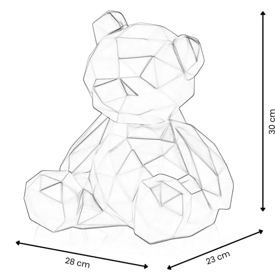 Statues & Sculptures Table Top|Low Poly^Polygon Bear 30cm Blue Resin Indoor Sculpture