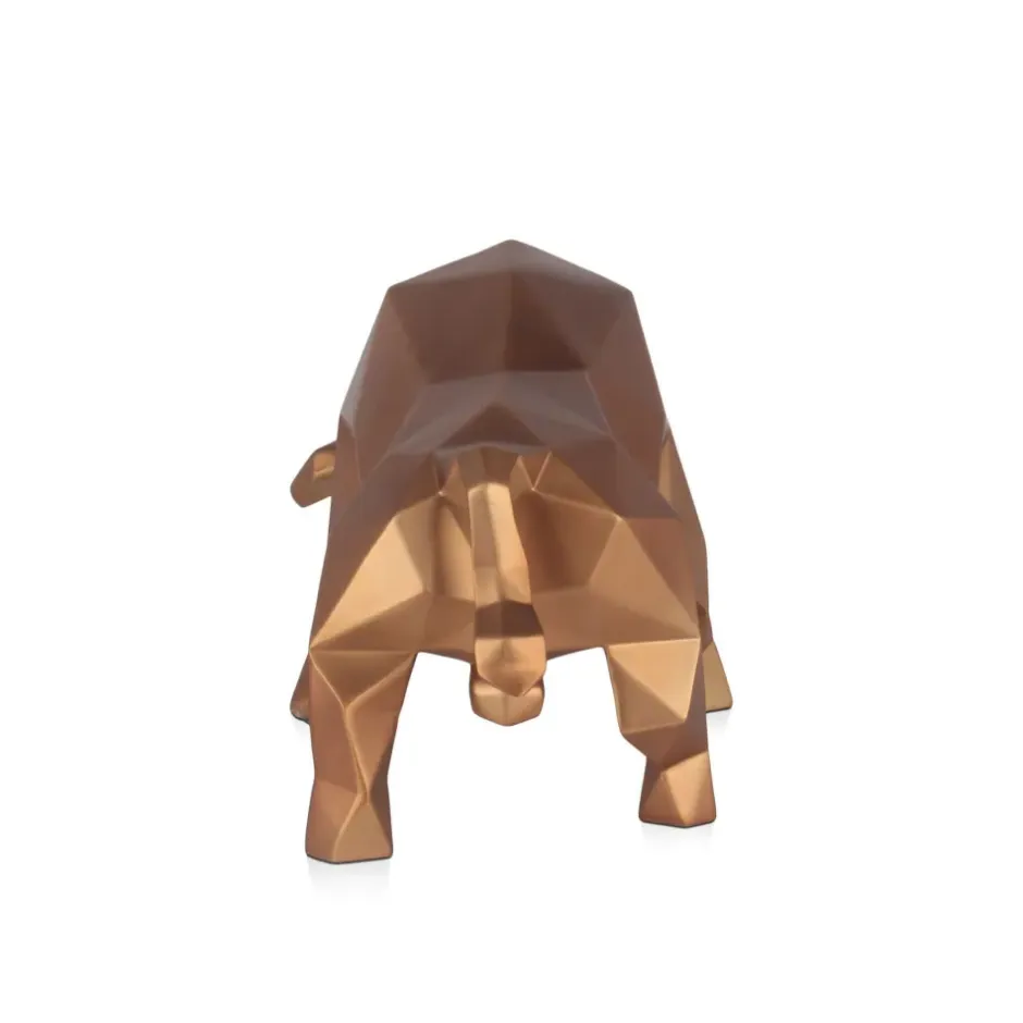 Statues & Sculptures Table Top|Low Poly^Polygon Bull 25cm Bronze Resin Indoor Sculpture