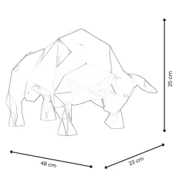 Statues & Sculptures Table Top|Low Poly^Polygon Bull 25cm Gold Resin Indoor Sculpture