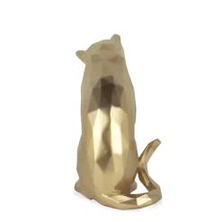 Statues & Sculptures Table Top|Low Poly^Polygon Cat 24cm Gold Resin Indoor Sculpture