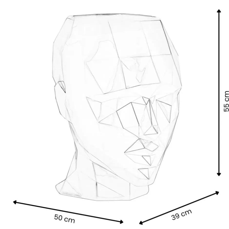 Statues & Sculptures Low Poly|Contemporary^Polygon Female Head 55cm Anthracite Side Table Sculpture