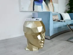Statues & Sculptures Low Poly|Contemporary^Polygon Female Head 55cm Gold Side Table Sculpture