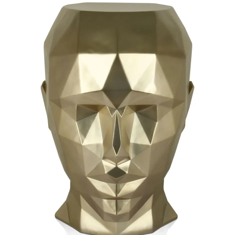 Statues & Sculptures Low Poly|Contemporary^Polygon Female Head 55cm Gold Side Table Sculpture