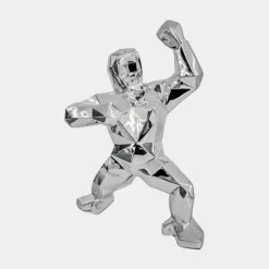 Statues & Sculptures Table Top|Floor Standing^Polygon Gorilla 50cm Chrome Resin Indoor Sculpture