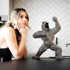 Statues & Sculptures Table Top|Floor Standing^Polygon Gorilla 50cm Lava Resin Indoor Sculpture