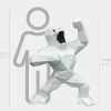Statues & Sculptures Floor Standing|Animals^Polygon Gorilla 135cm White Resin Indoor Sculpture