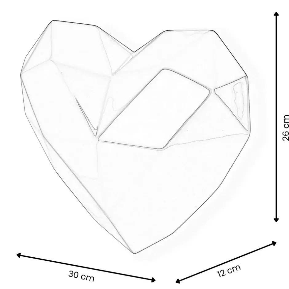 Statues & Sculptures Low Poly|Wall Art^Polygon Love 26cm Multicolour Resin Wall Sculpture